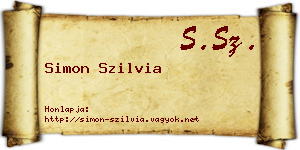 Simon Szilvia névjegykártya